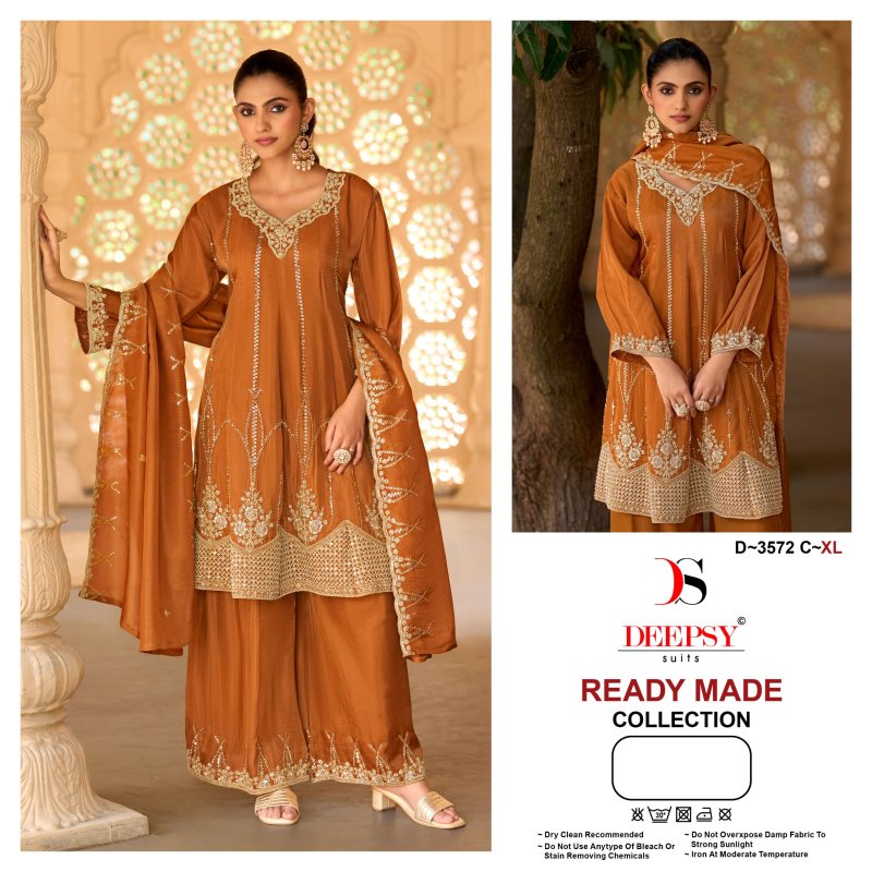 D 3572 A To D By Deepsy Viscose Tissue Silk Readymade Pakistani Suits